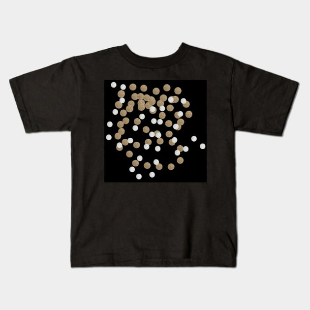 Preppy chic Minimalist geometric black gold confetti Kids T-Shirt by Tina